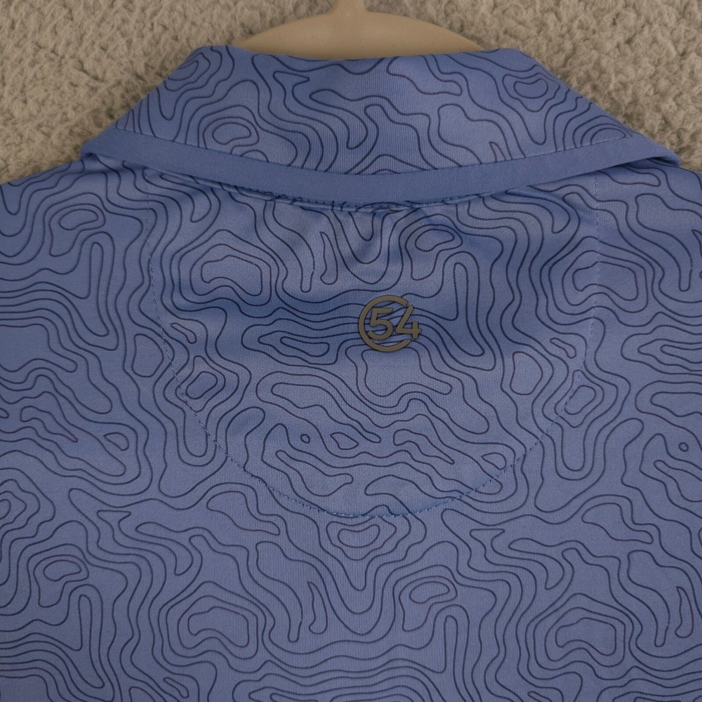 Chase 54 Polo Shirt Mens S Blue Swirl AOP Performance Short Sleeve Golf Casual - Picture 10 of 12